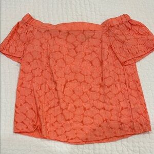 1. State Coral Off-the-Shoulder Textured Top